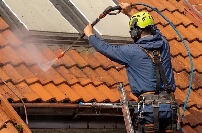 Démoussage et hydrofuge de toiture au Falgoux